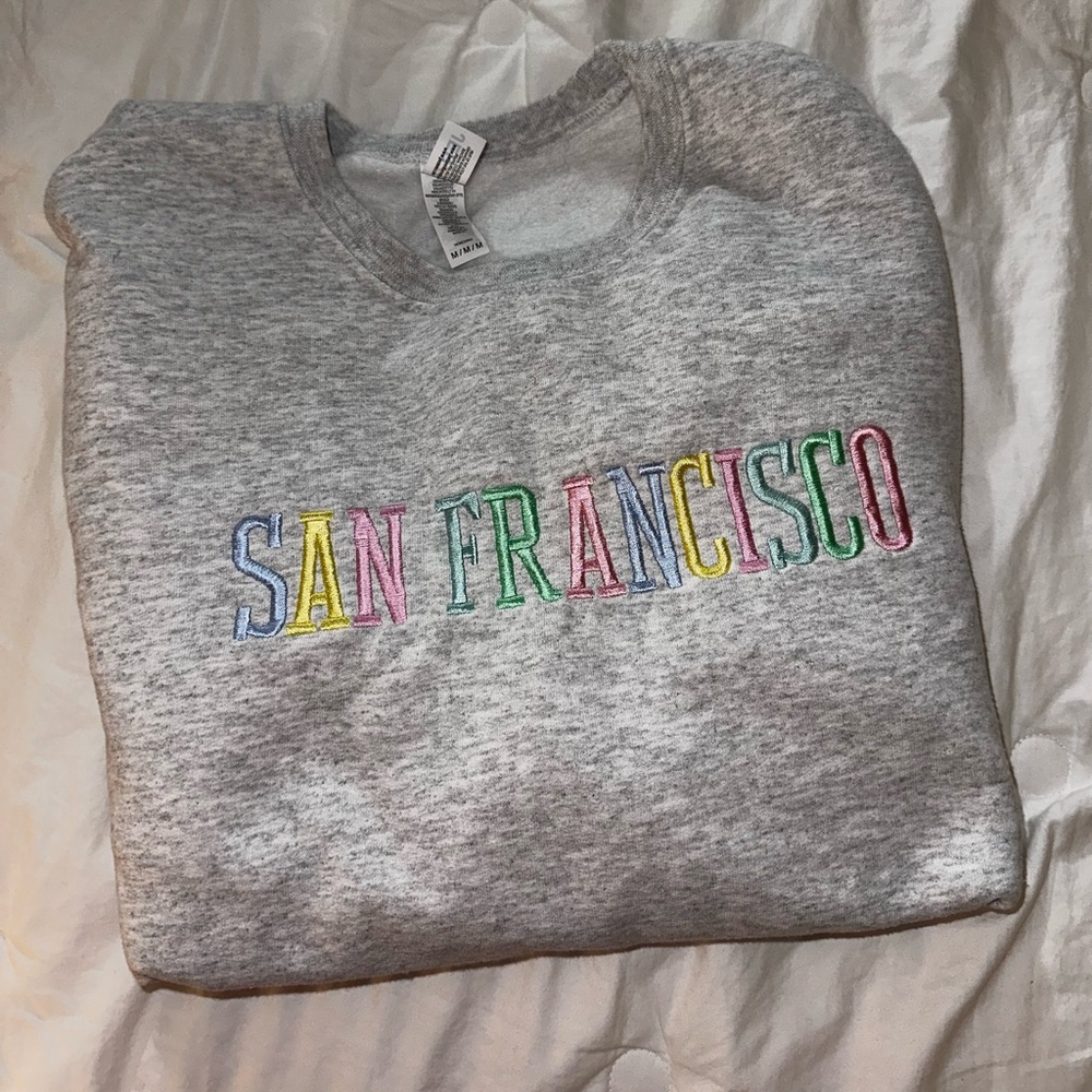san fransisco embroidered crewneck